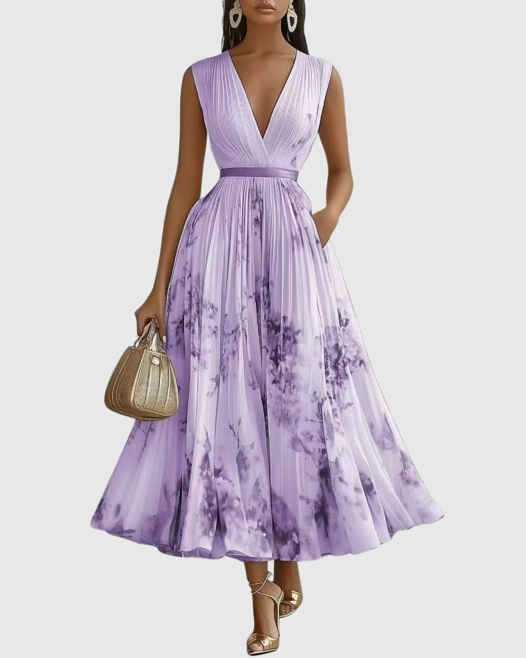 Roella | Elegant Pleated Maxi Dress