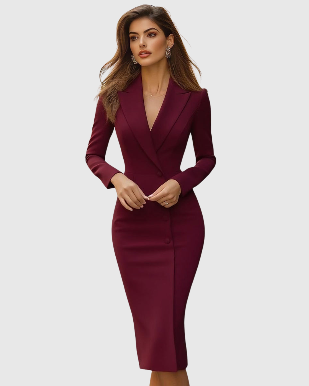 Selene | Elegant Tailored Midi Dress