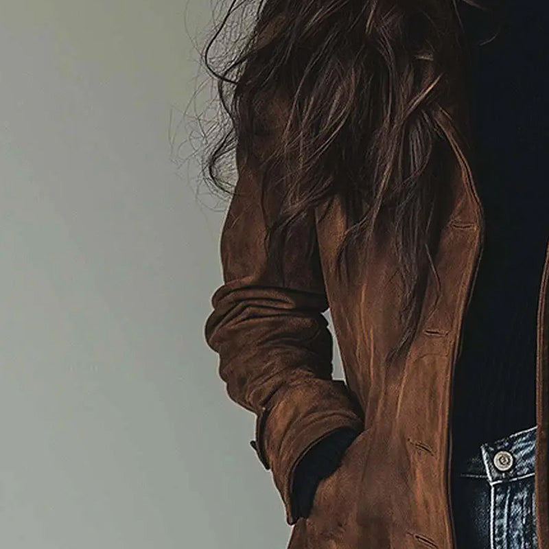 Phipa - Vintage Suede Trench Coat