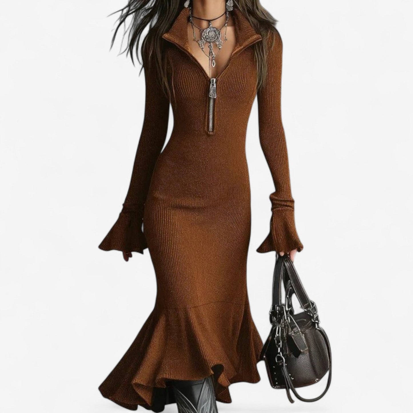 Mud™ Zip Neck Dress