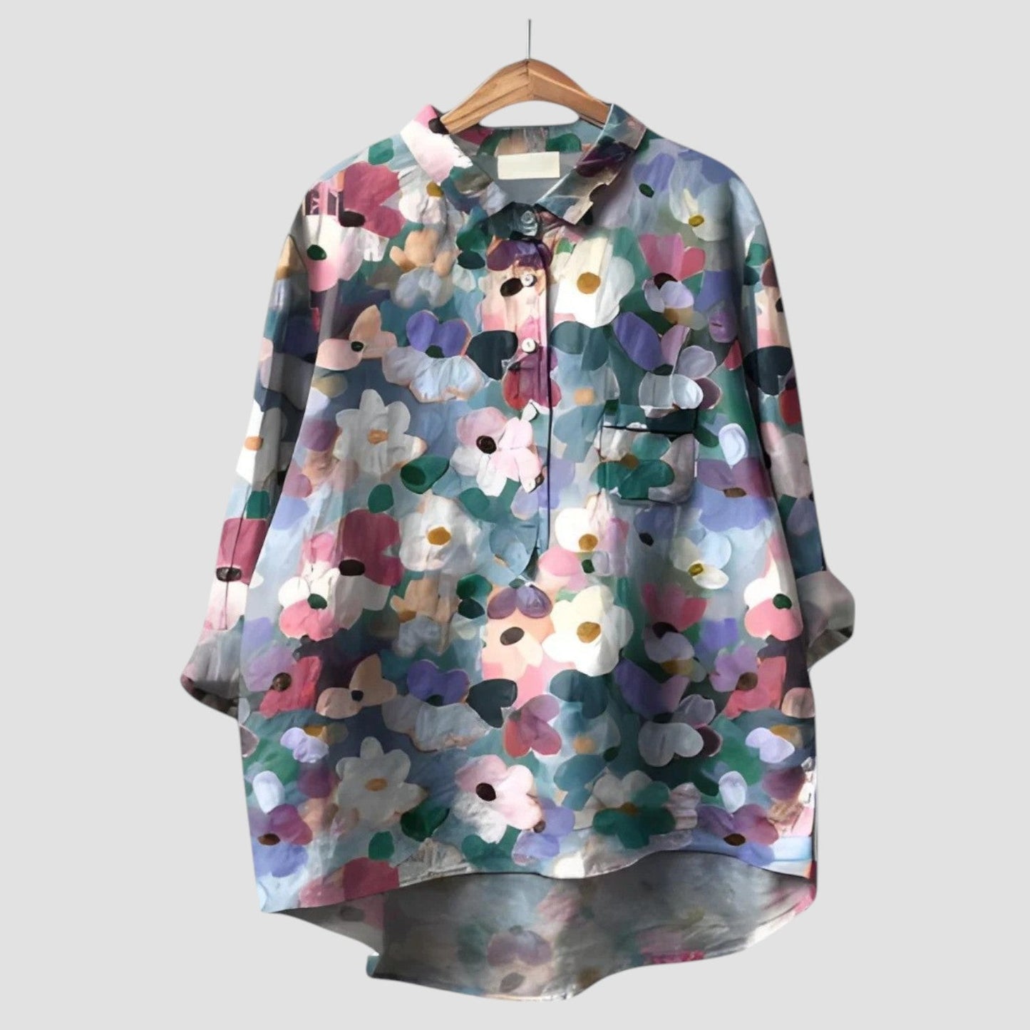 VERONICA ⏐ Oversized Shirt with Artistic Floral Print