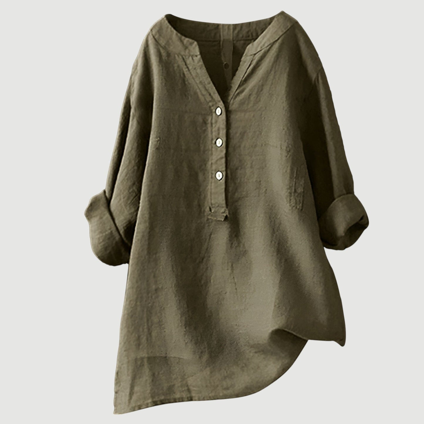 Mira Button-Front Linen Shirt