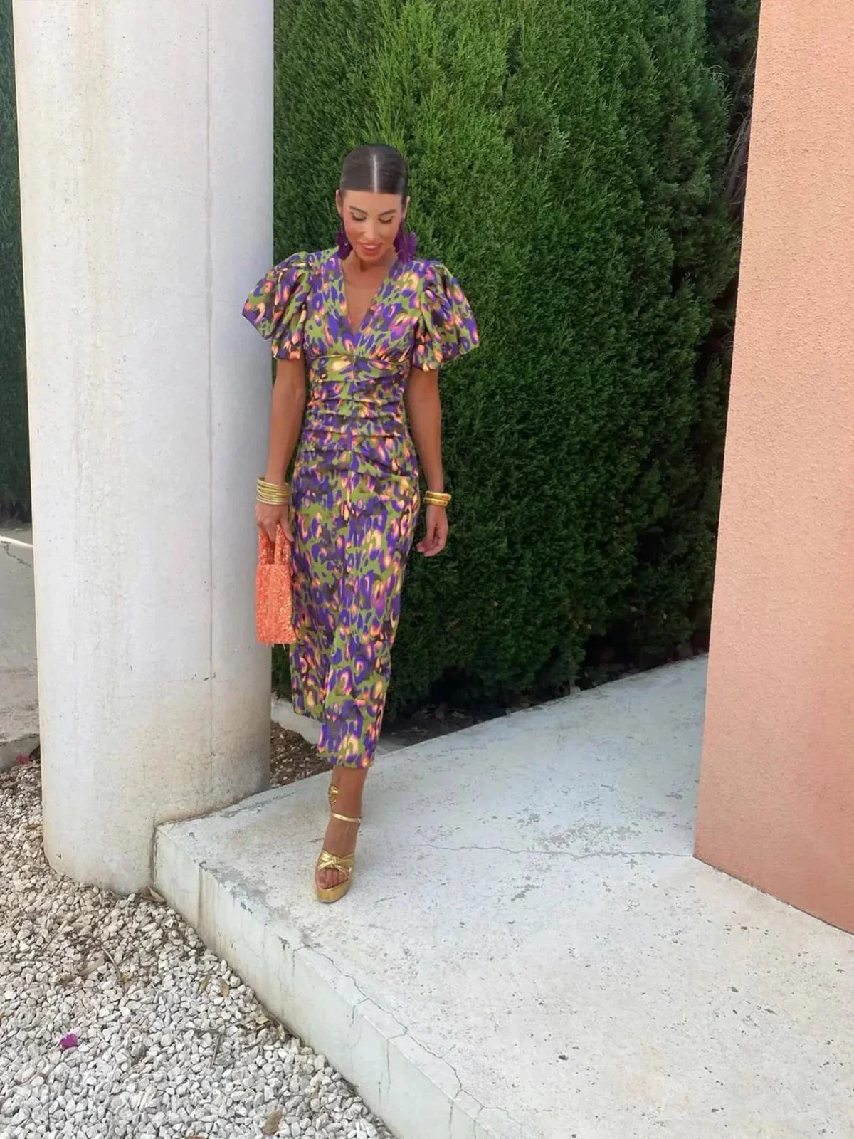Gladys™ | Colorful Pleated Dress