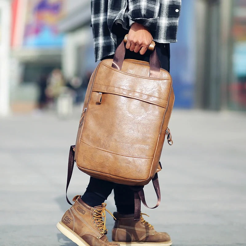Alexander | Elegant Leather Laptop Backpack for the Modern Professional
