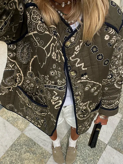 Luna™ - Vintage Floral Quilted Cotton Coat