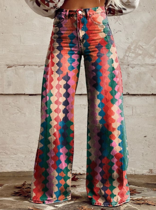 VINTAGE VIBES | Elegant Bohemian Wide-Leg Pants