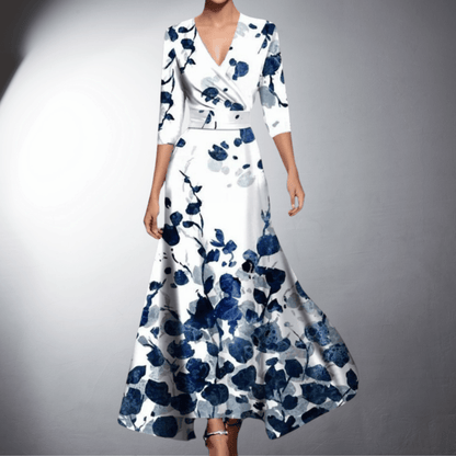 Giulia | Long Evening Dress with Floral Patterns