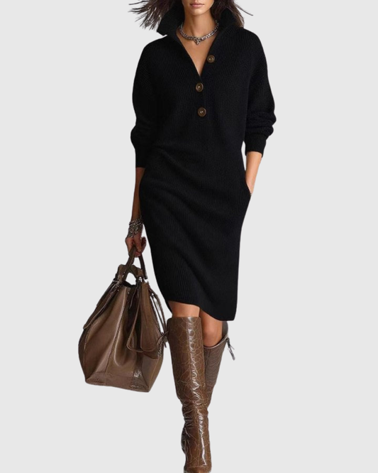 Ariell | Pure Wool Winter Knit Midi Dress