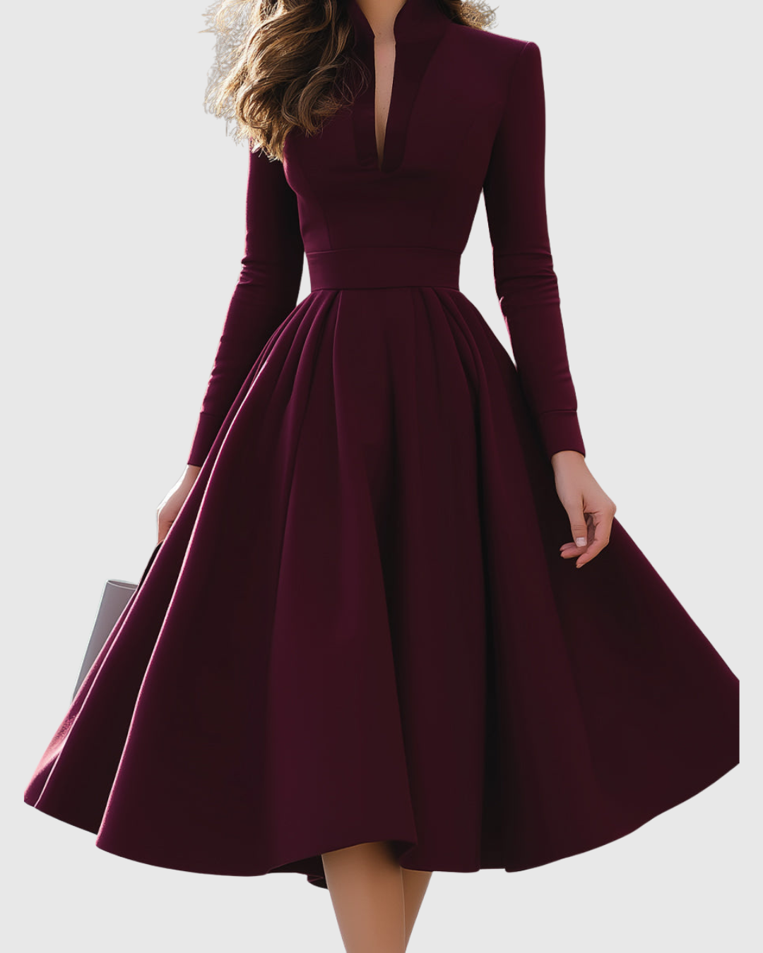 Aveina | V-Neck Midi Dress