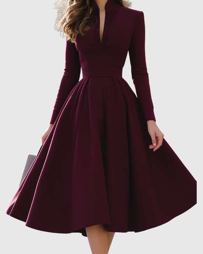 Aveina | V-Neck Midi Dress