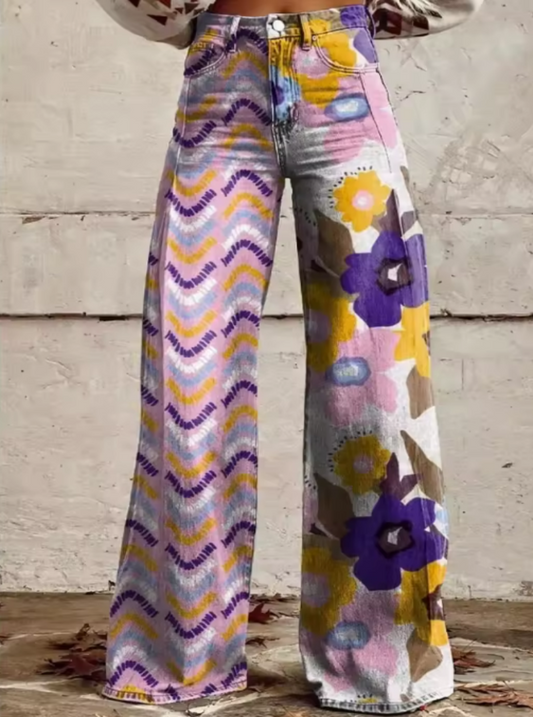 VINTAGE VIBES | Chic Bohemian Wide-Leg Trousers