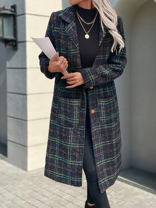 Mavery – Elegant Plaid Coat