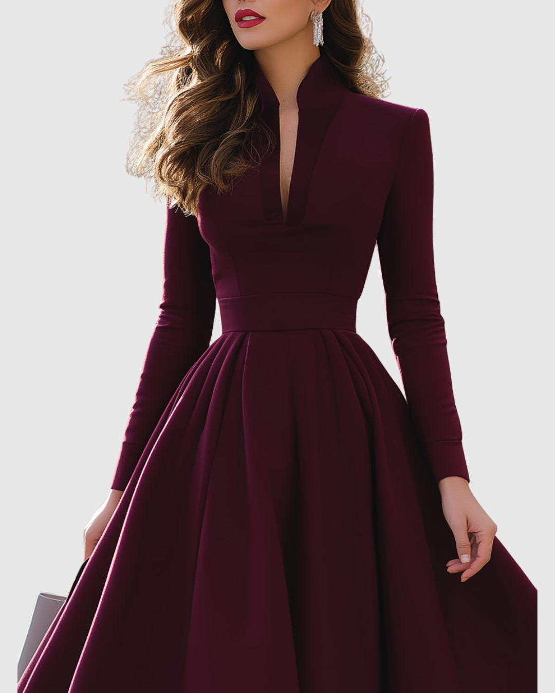 Aveina | V-Neck Midi Dress