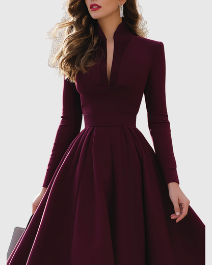 Aveina | V-Neck Midi Dress