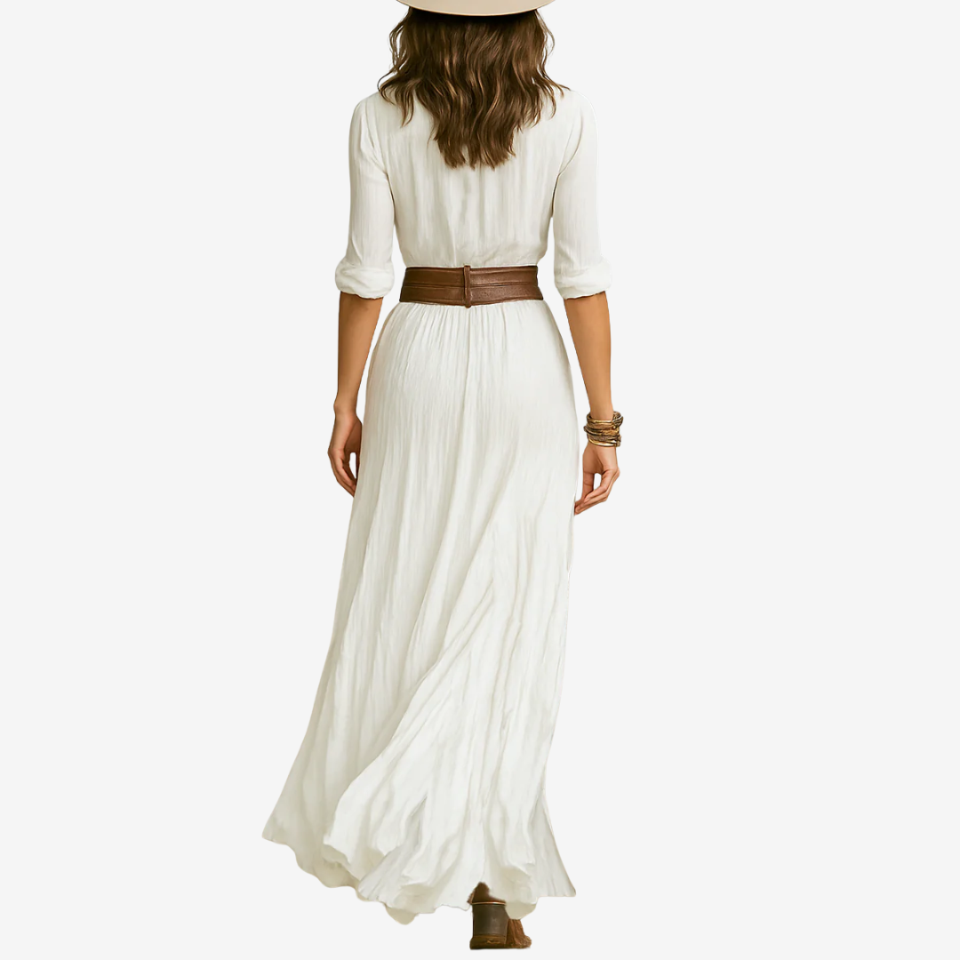 Evely™ Maxi Fluid Belted Dress
