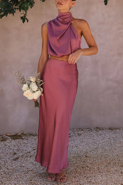 NINA™ TWO PIECE SATIN DRESS SET