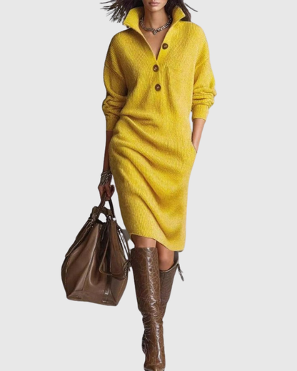 Ariell | Pure Wool Winter Knit Midi Dress