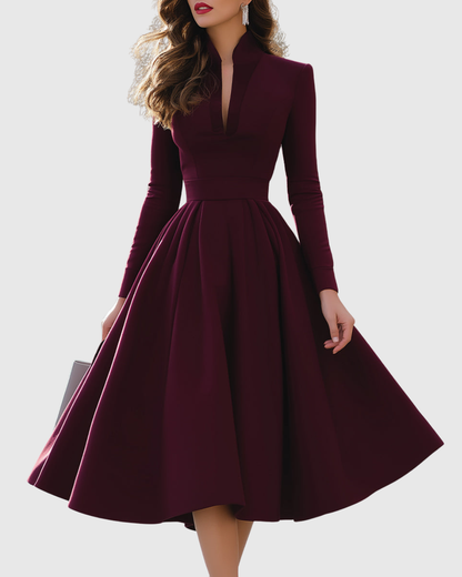Aveina | V-Neck Midi Dress