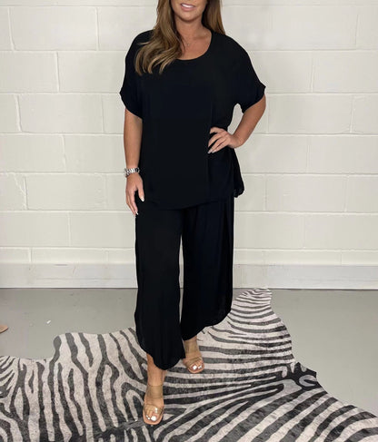 Global Allure: Classic Grace Top and Trousers Set