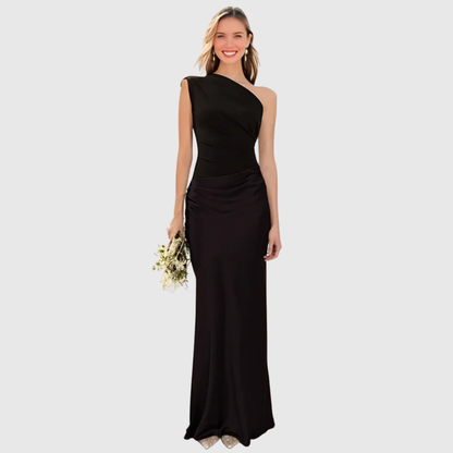 Aeida | One-Shoulder Satin Maxi Dress