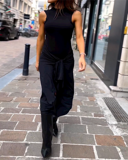 Alessia™ - Sleek Knotted Midi Dress