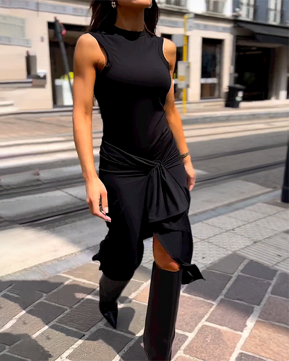 Alessia™ - Sleek Knotted Midi Dress