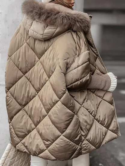 Vivienne - Diamond-Patterned Winter Hooded