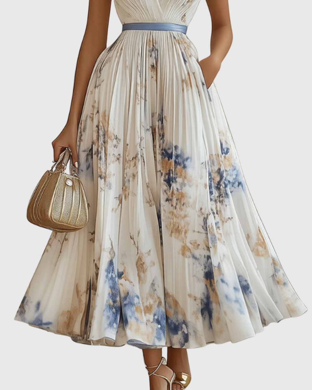 Roella | Elegant Pleated Maxi Dress
