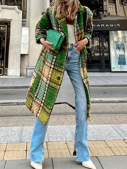 Maeia– Elegant Plaid Coat