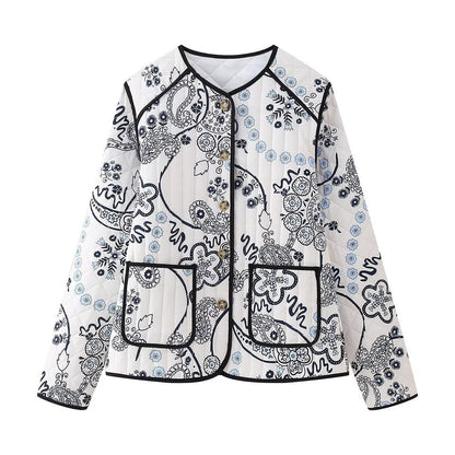 Luna™ - Vintage Floral Quilted Cotton Coat