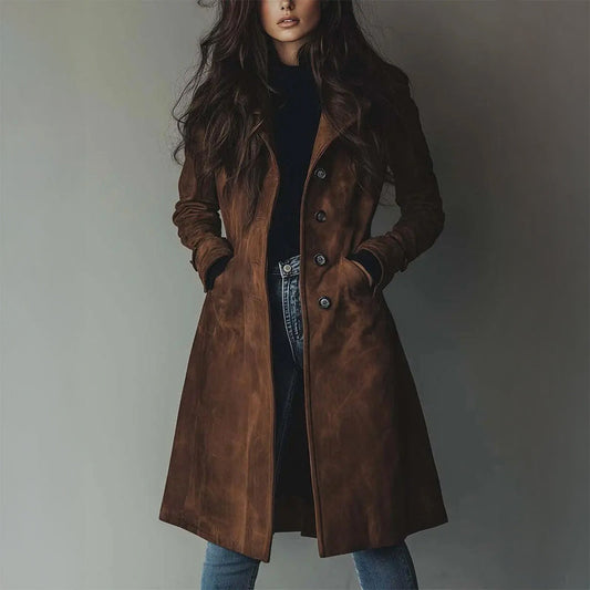 Phipa - Vintage Suede Trench Coat