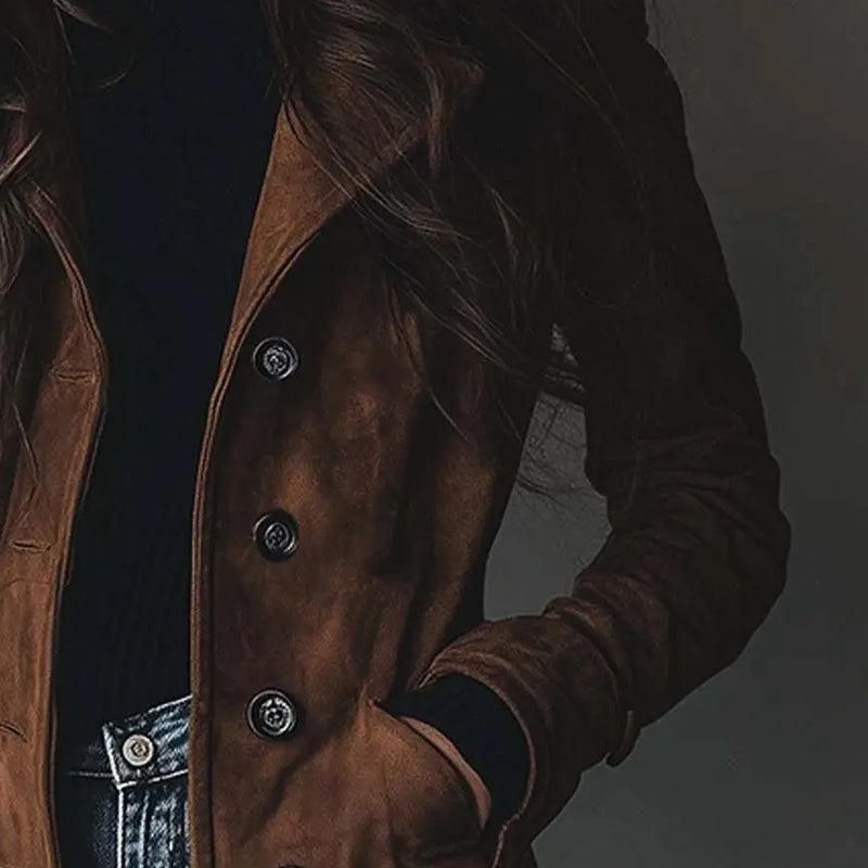 Phipa - Vintage Suede Trench Coat