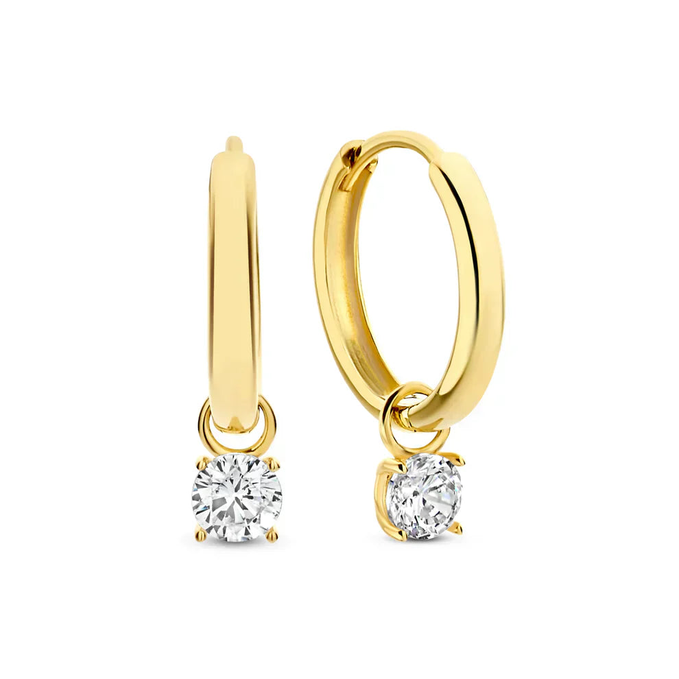 Hoop earrings with Larmes de Lune stones