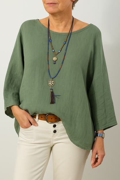 Soléa | Oversized Coastal Breeze Cotton-Linen Tunic