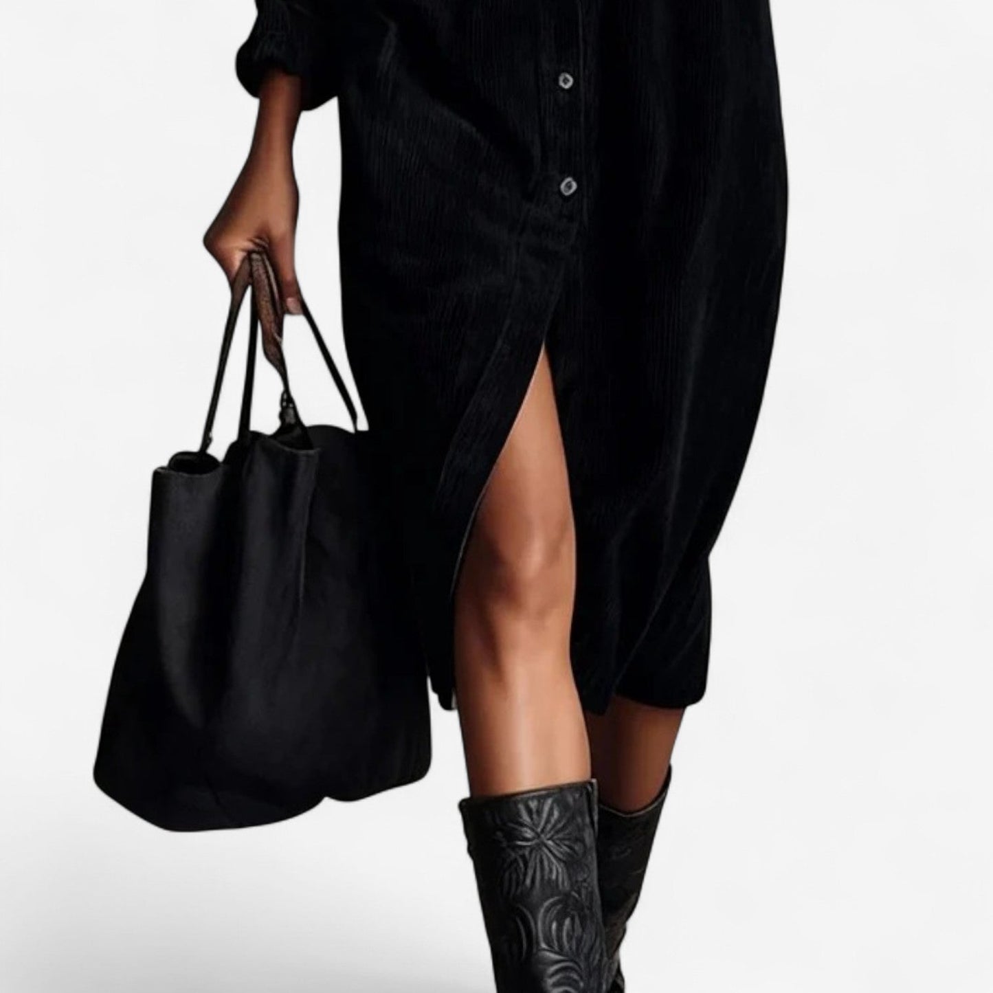 Anasta™ Midi Corduroy Dress