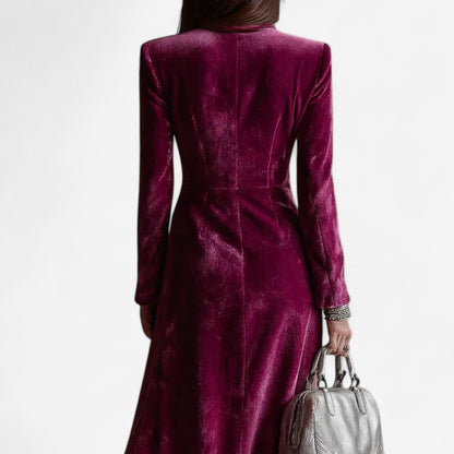 Virgie™ Cross-Front Velvet Dress