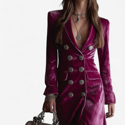Virgie™ Cross-Front Velvet Dress