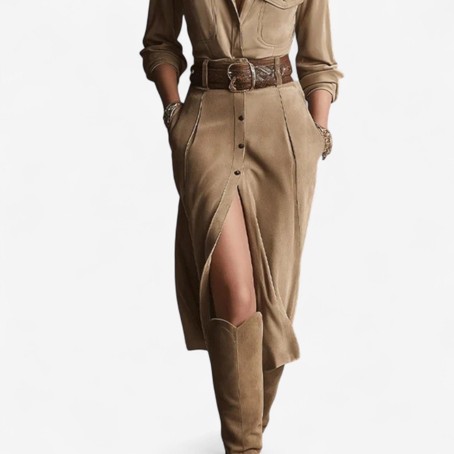 Cath™ Belted Shirt Dress