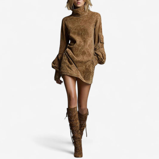 Tana™ Mini Dress with High Collar