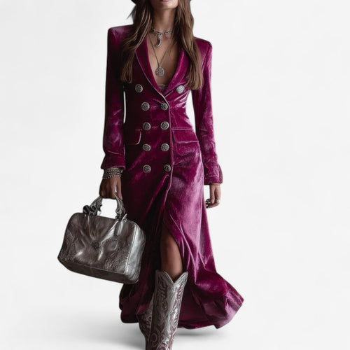 Virgie™ Cross-Front Velvet Dress