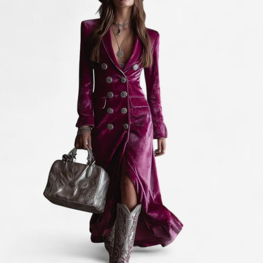 Virgie™ Cross-Front Velvet Dress