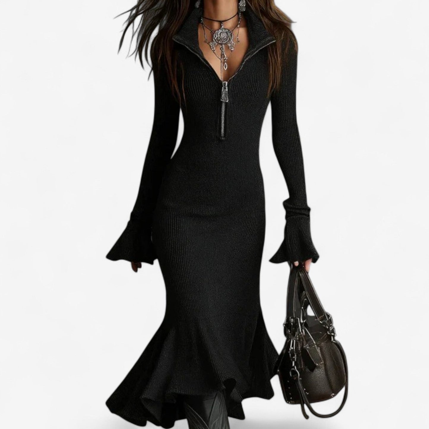Mud™ Zip Neck Dress