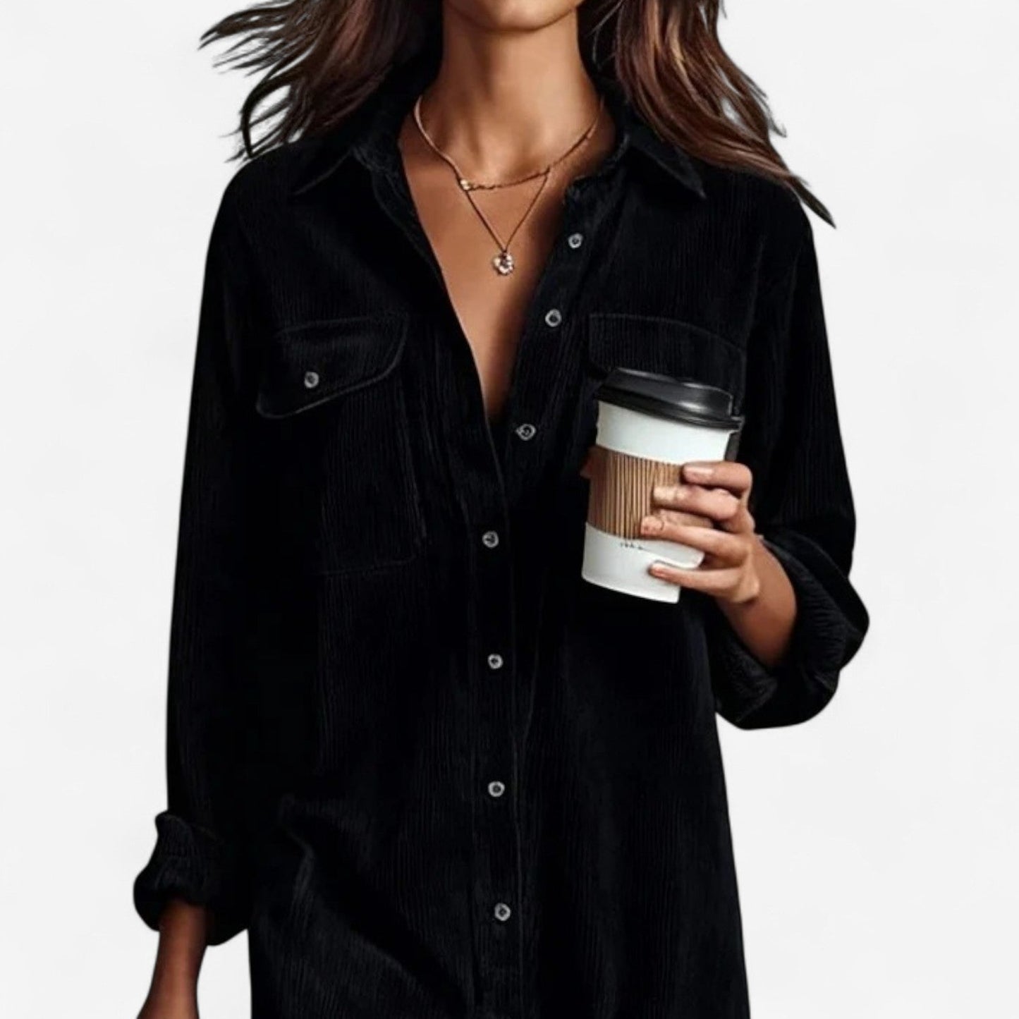 Anasta™ Midi Corduroy Dress