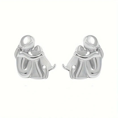 Two-tone Silver and Gold Hug Earrings