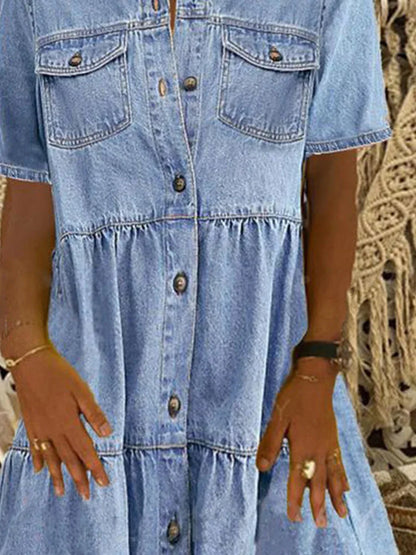 Amy - Boho Denim Dress