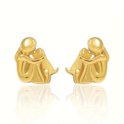 Two-tone Silver and Gold Hug Earrings