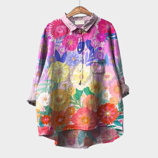 Aria | Oversized Floral Blouse with Bright Colors and Elegant Comfort for Everyday Wear