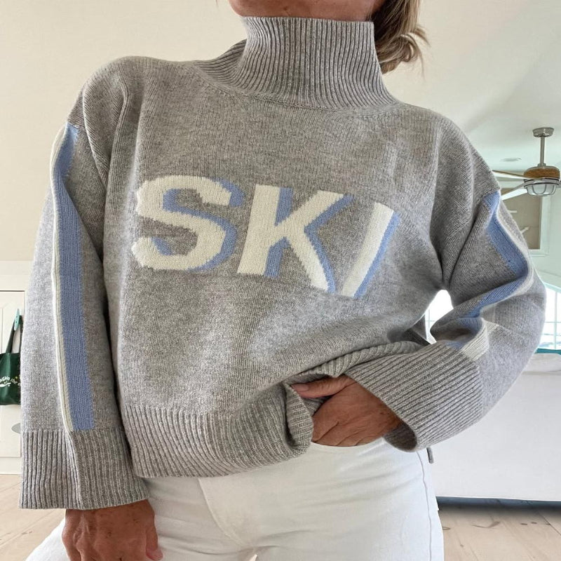 Retro Chic | Luxe Intarsia Turtleneck Sweater