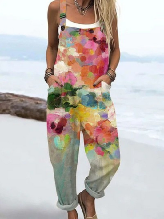 Vintage Flowers Art | Wide Leg Jumpsuit