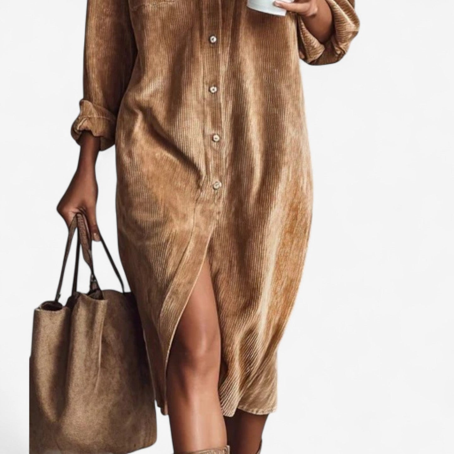 Anasta™ Midi Corduroy Dress